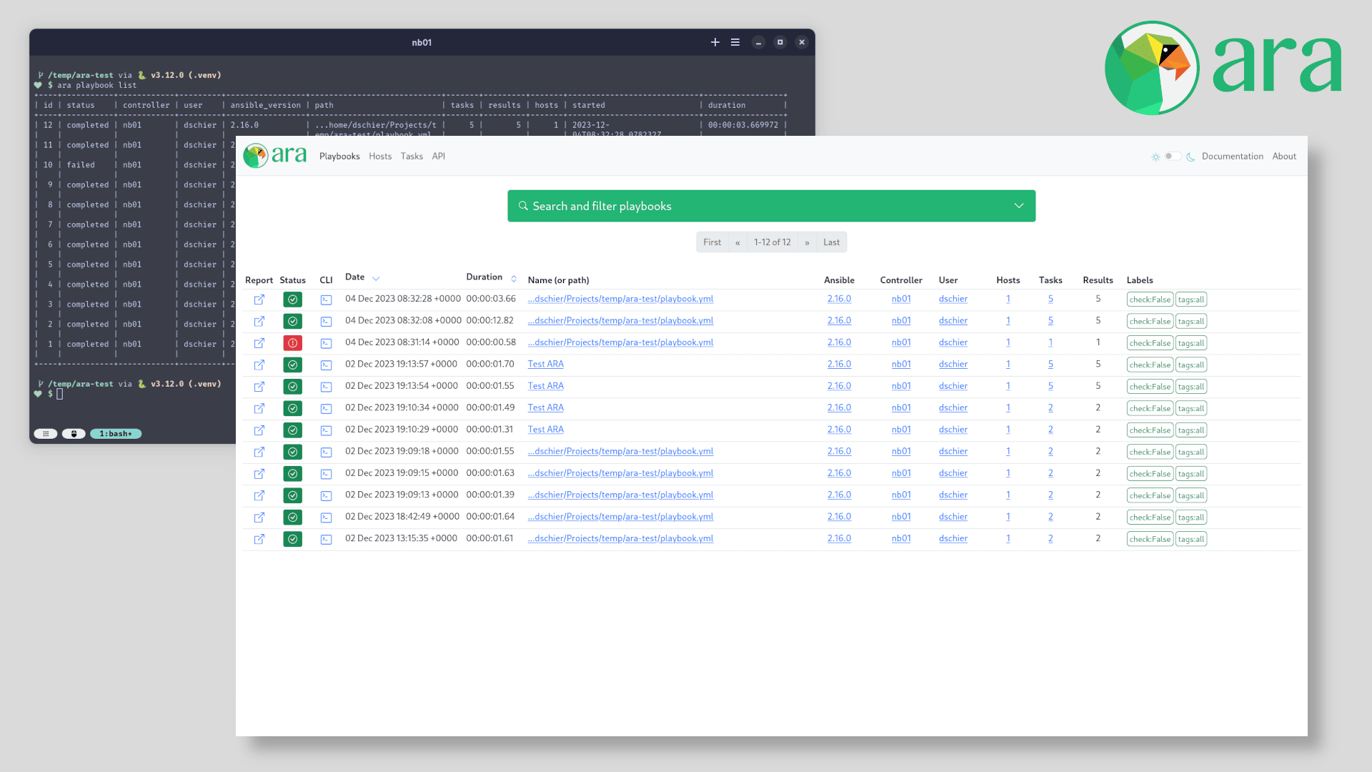 Spotlight - ARA records Ansible